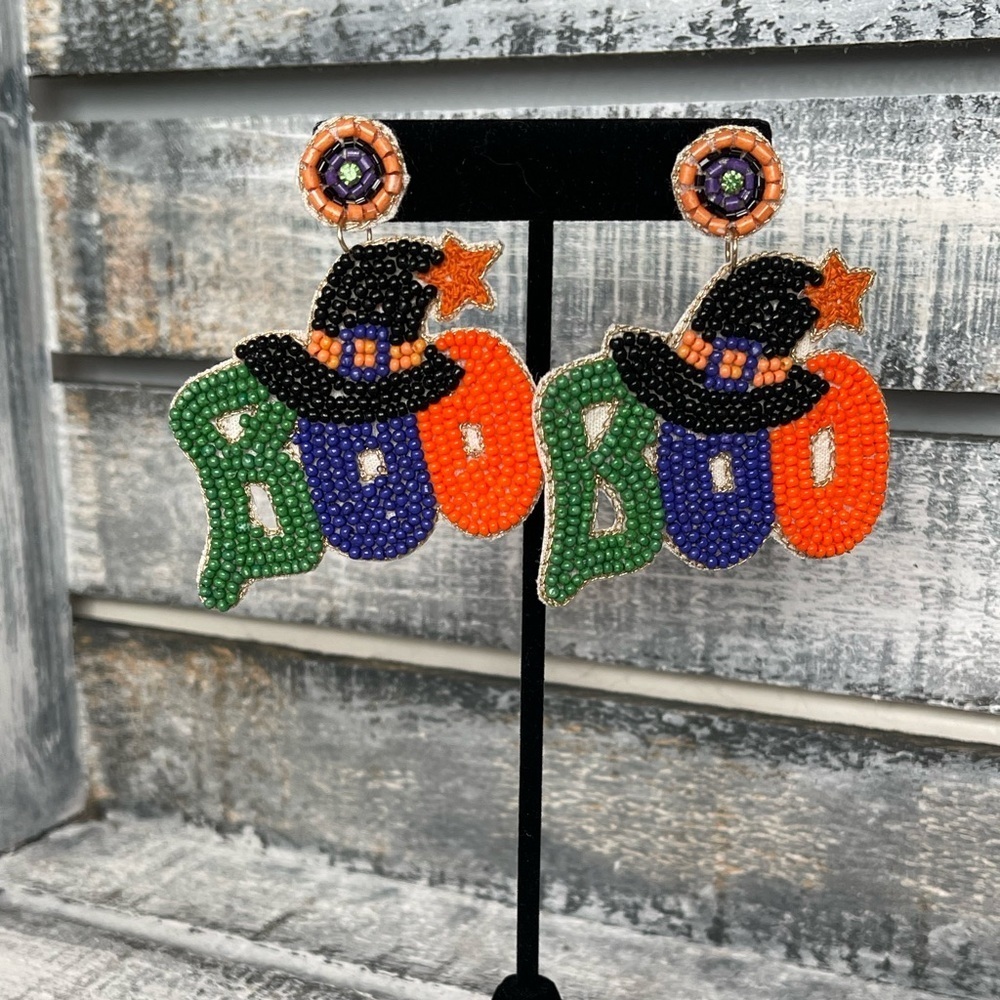 Beaded “Boo Earrings “ NWT